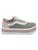 Tênis Feminino Casual Flat Form Detalhe Lateral Branco/Cinza Cinza