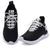 Tênis Feminino Esporte Cadarço Caminhada Conforto Preto, Branco