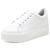 Tênis Feminino Flat Form Casual Confortável Liso Cadarço Branco 35 Branco