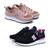 Tênis Feminino Para Academia Caminhada Corrida Esporte Kit 2 Preto+Rosa 34 Preto, Rosa