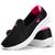 Tênis Feminino Slip On Sapatilha Calce Fácil Ultra Leve Ortopédica Confortável Barato Bx, 2290, Preto, Pink