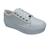 Tênis Feminino Sola Alta Salto Plataforma Casual Flatform Cadarço Branco