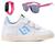 Tenis Infantil Casual Sapatenis Meninas Street Calce Facil + Oculos Relogio Branco