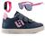 Tenis Infantil Casual Sapatenis Meninas Street Calce Facil + Oculos Relogio Azul marinho