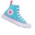 Tênis Infantil Converse Original Kids Cano Alto Azul turqueza com pink