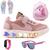 Tenis Infantil De Led Casual Jogger Meninas Escolar Basico + Mochila Chinelo Oculos Relogio Rosa