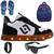 Tenis Infantil De Led Casual Sapatenis Meninos Meninas Street Calce Facil + Mochila Chinelo Oculos Relogio Preto, Branco