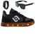 Tenis Infantil De Led Casual Sapatenis Meninos Meninas Street Calce Facil + Oculos Relogio Preto