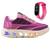 Tenis Infantil De Led Feminino Meninas Escolar Casual Calce Facil Basico + Relogio Rosa bebê