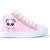 Tênis Infantil Feminino Casual Panda Menina Botinha Glitter Rosa cano alto