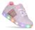 Tenis Led Luz brilha pisca acende Feminino infantil menina criança  rosa ou branco Branco