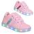 Tenis Led Luz pisca Criança Feminino infantil Rosa Color Glitter Brilho PC032 Rosa, Verde