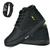 Tenis Masculino Casual Botinha Cano Alto com Relógio Digital Preto, Preto