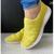 tenis meia feminino calce facil sliper-on casual leve flexível 34 ao 40 (bordado) Amarelo