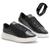 Tenis Sapatenis Masculino Casual Tenis Em Couro Confortavel  Preto