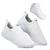 Tênis Sem Cadarço Masculino Slip On Esportivo Comfort Calce Fácil + Meia Cano Curto Branco