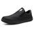 Tênis Slip On Casual Hfast Shoes Liso com Elástico e Sola Borracha Costurada Preto