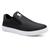 Tênis Slip On Casual Masculino Liso Conforto Dia a Dia Preto branco