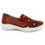 Tênis Slip On Feminino J Gean Couro Confortável EU0013 Vermelho