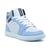 Tênis Sneaker Feminino Cano Alto Leve Macio Treino Academia Azul, Branco