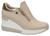 Tenis Sneaker Quiz Ziper Plataforma Anabela 661852 casual Feminino Bege