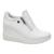 Tenis Sneaker Quiz Ziper Plataforma Anabela 661852 casual Feminino Branco, Branco