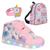 Tenis Unicórnio Com Luz Led Infantil Feminino Kids Meninas com Mochila e Pulseira Rosa