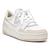 Tenis Via Marte Feminino Branco Casual Nobuck Recortes Nude