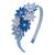 Tiara Infantil Em Flor - Kanzashi- Mod Sixflo Azul turquesa c, Branco