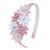 Tiara Infantil Em Flor - Kanzashi- Mod Sixflo Rosa médio c, Branco