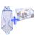 Toalha de banho com capuz e trocador portátil de bolsa Várias Estampas Chuva Azul