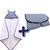 Toalha de banho com capuz e trocador portátil de bolsa Várias Estampas Chevron Marinho