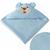 Toalha de Banho Felpuda com Capuz e Bordada para Bebê Menino Menina Criança temas de bichos Urso Azul