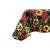 Toalha De Mesa Estampada Floral 83 HIBISCO VERMELHO FUNDO PRETO