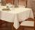 Toalha de mesa retangular grande jacquard luxuosa 10 lugares Creme