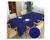 Toalha de mesa tecido linho rustico para mesa de até 8 lugares azul