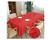 Toalha de mesa tecido linho rustico para mesa de até 8 lugares vermelho
