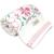 Toalha de Rosto Karsten Yuna 100% Algodão - Barra Floral Brilho Grossa Macia Antipilling - 48 x 80 Branco Rosa