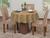 Toalha Mesa Luxo Redonda Sala Jantar Jacquard 6 Lugares 1,80m Dourado