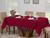 Toalha Mesa Luxo Retangular Sala Jantar Jacquard 6 Lugares Vermelho