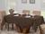 Toalha Mesa Luxo Retangular Sala Jantar Jacquard 8 Lugares 2,50m X 1,40m Marrom