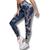 Top Calça Legging Tie Dye Conjunto Academia Trend Fitness Yoga Esportivo Feminina Azul, Branco