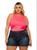 Top Cropped Regata Cavada Feminino Plus Size Blusinha Gringa Rosa neon