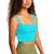 Top Cropped Slim Fitness Tecido Ribanado Feminino Casual Verde água