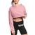 Top Moletom Cropped Feminino Blusa Capuz Touca Confortável Varias Cores Rosa