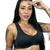 Top Nadador Fitness Academia Com Bojo Removível Liso Feminino Treino Sutiã Soutien Preto