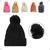 Touca Feminina Gorro Com Pompom Lã Inverno Frio Preto