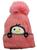 Touca Infantil Inverno Pompom Forrada Bichinhos Pinguim Quentinha Proteção Frio Pink