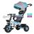 Triciclo Infantil 2x1 com Capota e Haste para Empurrar Azul