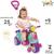 Triciclo Infantil Avespa Rosa Carrinho de Passeio Pedal Motoca com Guia Pink